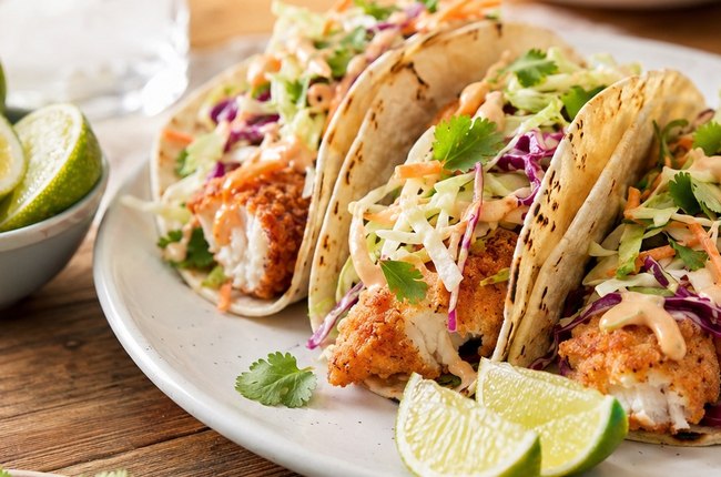 Crispy Fish Tacos ready to serve