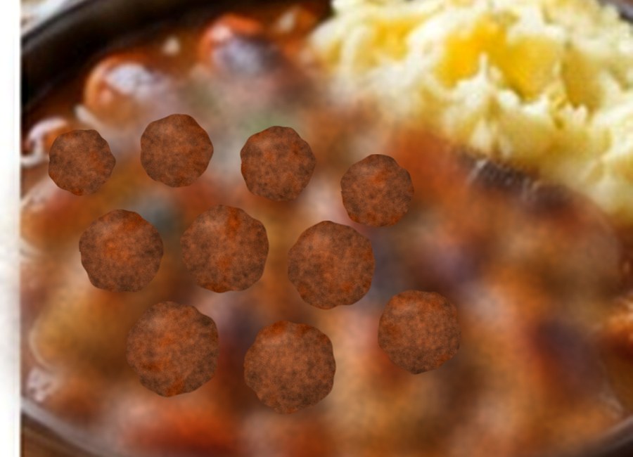 Creamy Swedish meatballs with mashed potatoes and gravy